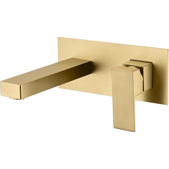 Sumerain Wall Mount Bathroom Waterfall Faucet Sink Single Handle - Brushed Gold - Picture 1 of 12